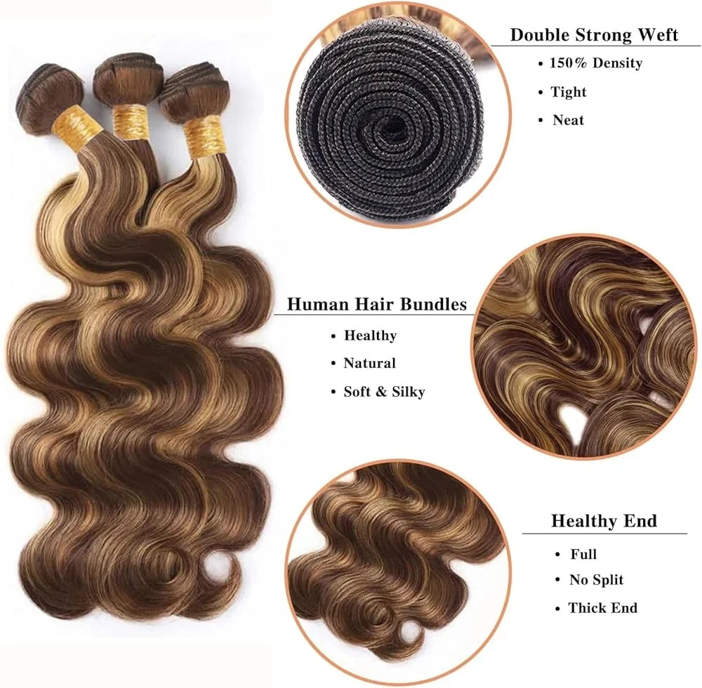 Honey Blonde Ombre Human Hair Bundles