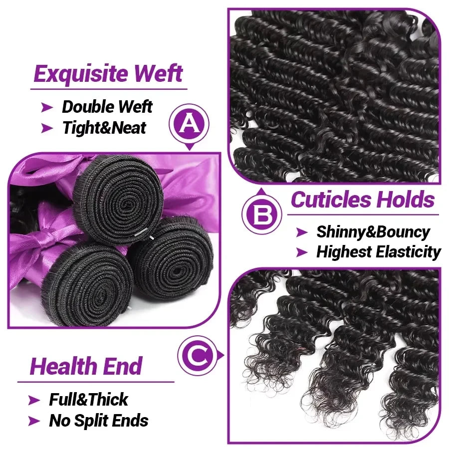 Burmese Deep Wave Human Hair Bundles