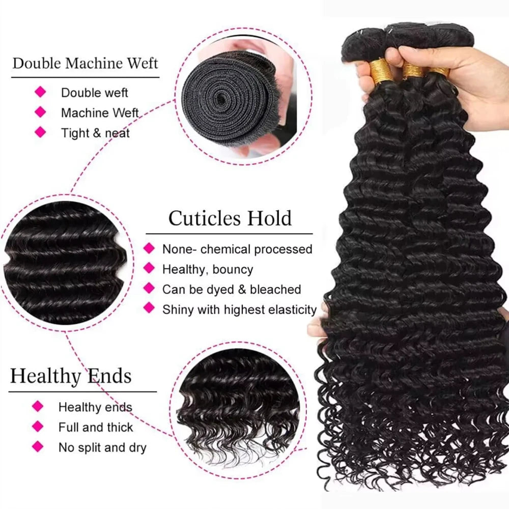 Burmese Deep Wave Human Hair Bundles