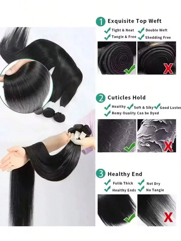 Bone Straight Brazilian Hair Bundles
