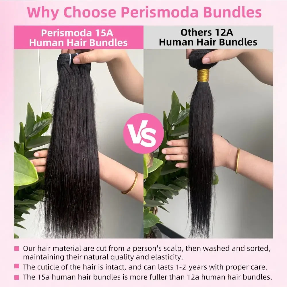 PerisModa Straight Human Hair Bundles