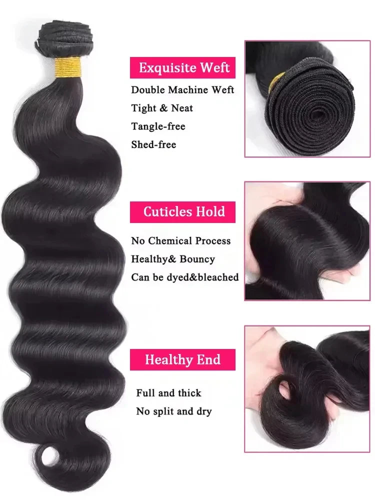 Brazilian Raw Body Wave Human Hair Extensions