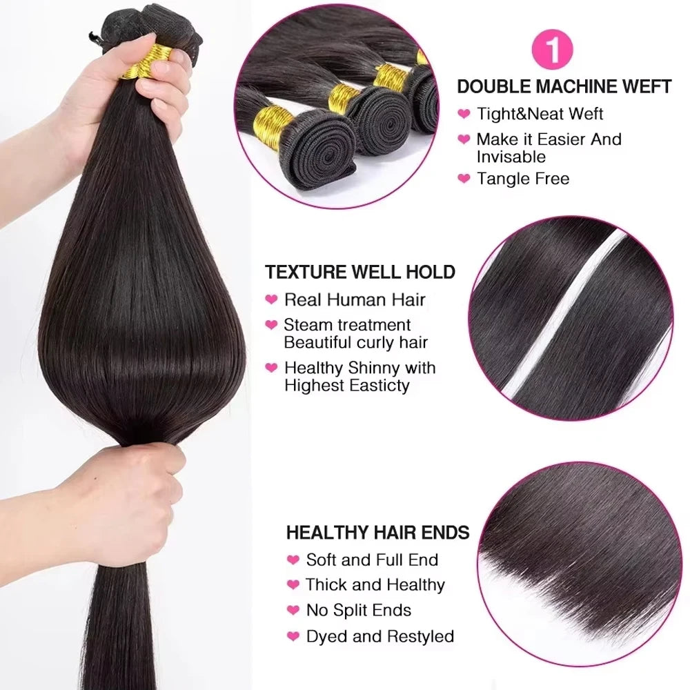Bone Straight Indian Raw Hair Bundles