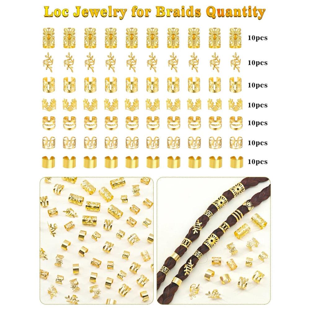 Vintage Golden Alloy Hair Jewelry