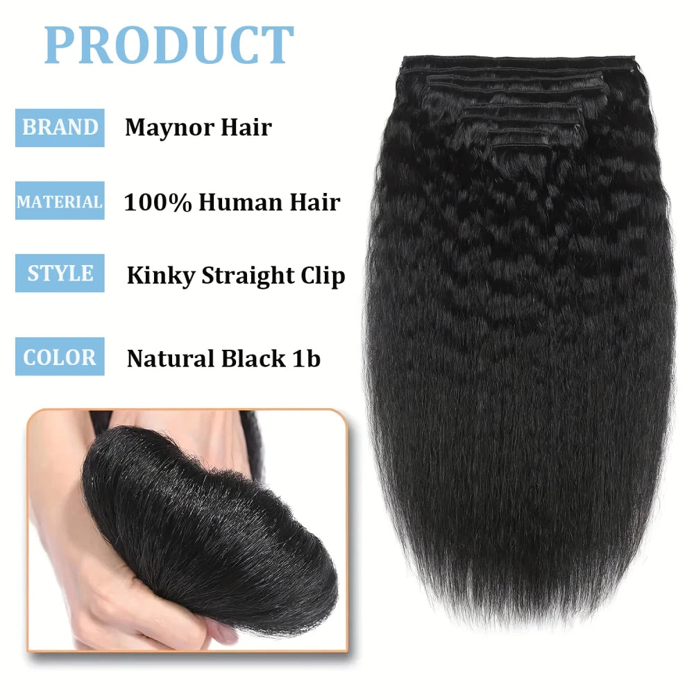 Kinky Straight Human Hair Extensions