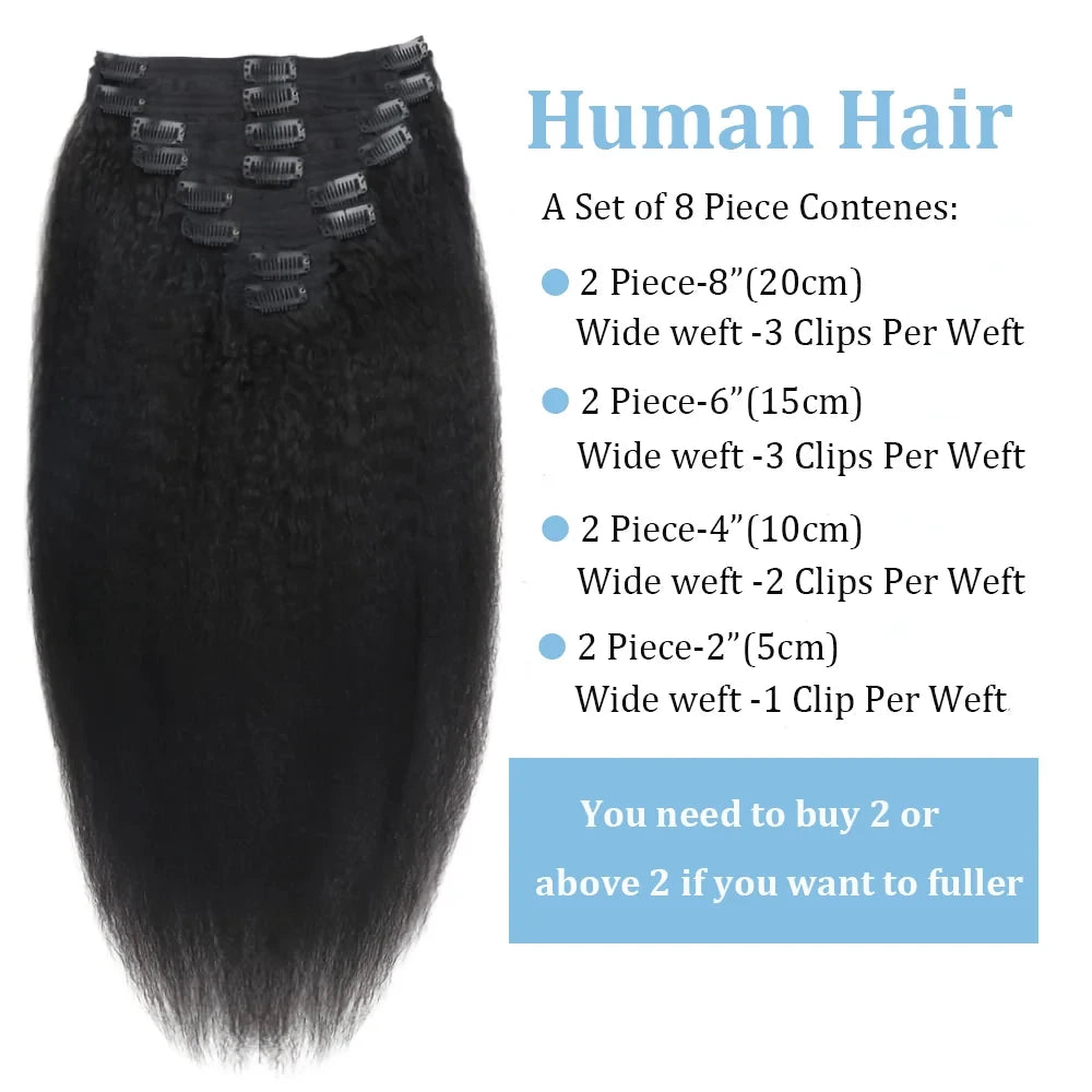 Kinky Straight Human Hair Extensions