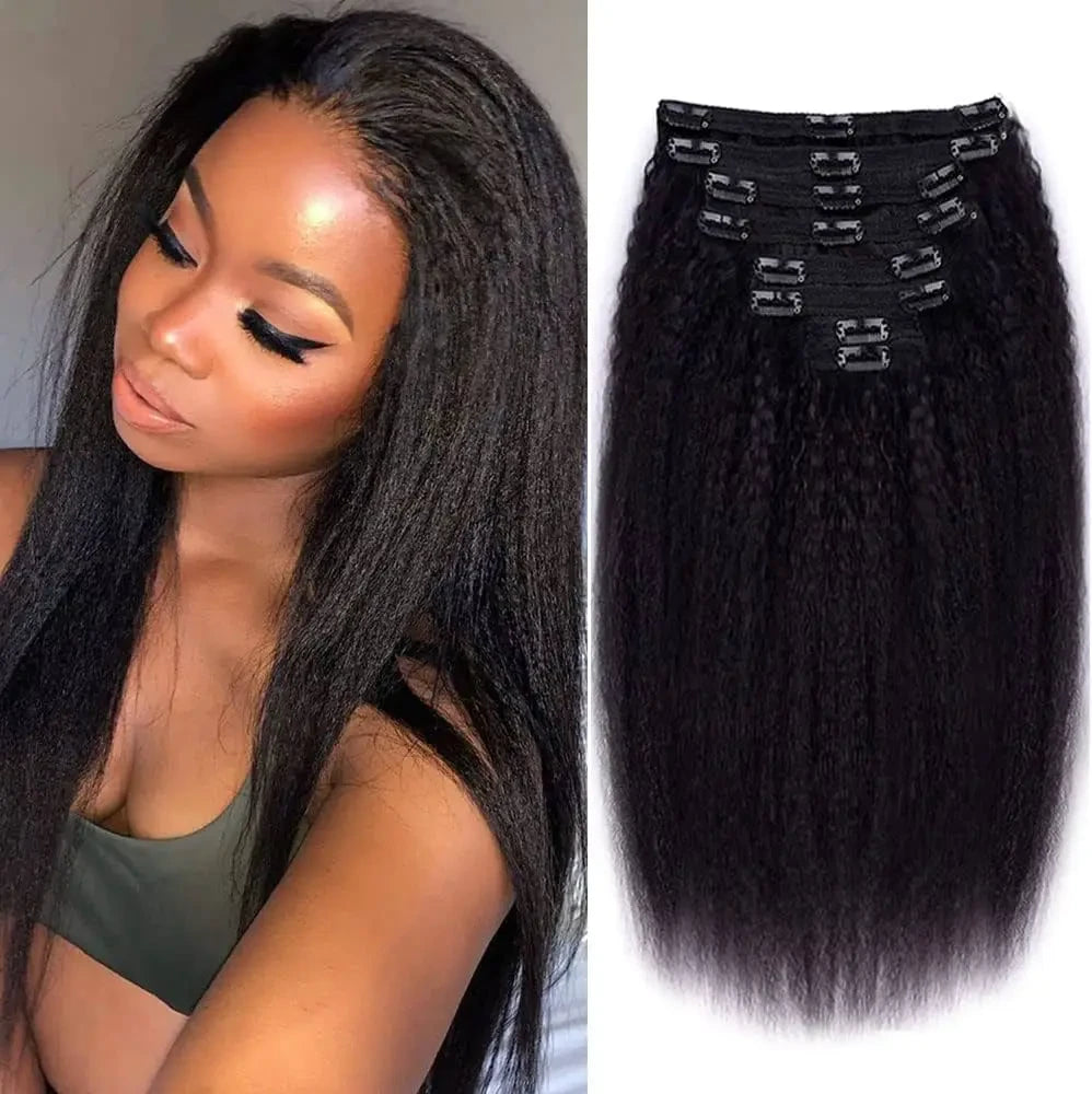 Kinky Straight Human Hair Extensions