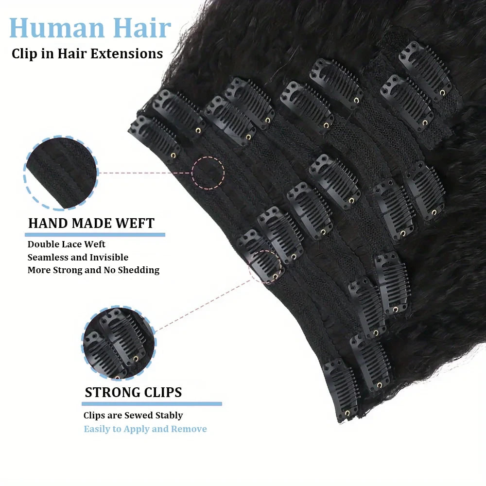 Kinky Straight Human Hair Extensions