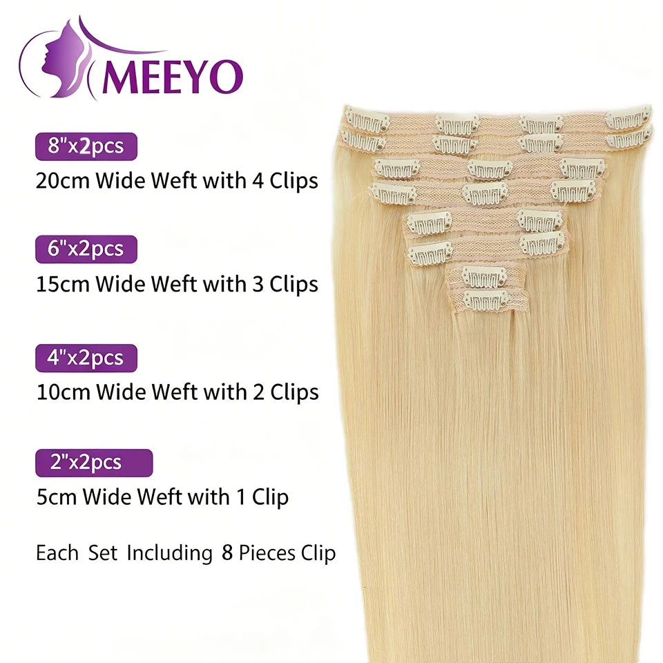 Bleach Blonde Human Hair Extensions