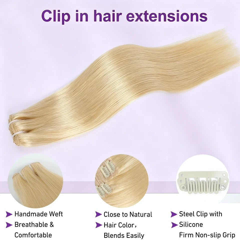 Bleach Blonde Human Hair Extensions