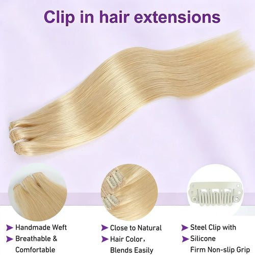 Bleach Blonde Human Hair Extensions
