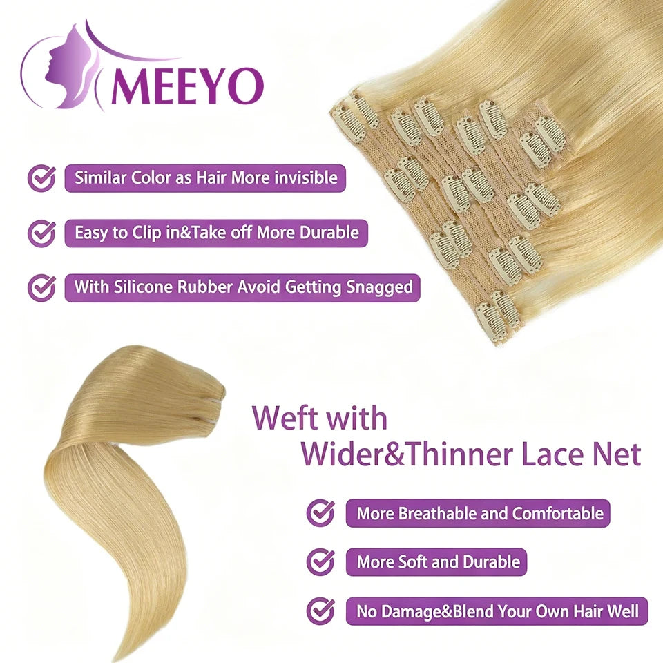 Bleach Blonde Human Hair Extensions