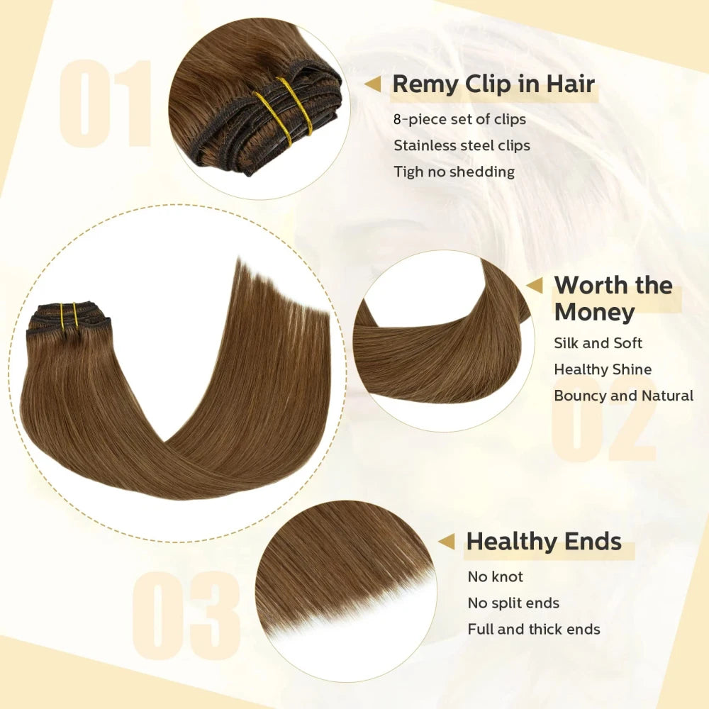 Chestnut Brown Human Hair Extensions