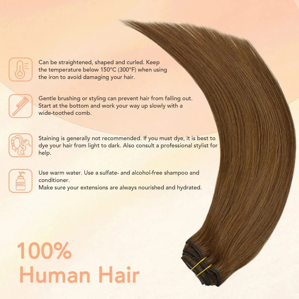 Chestnut Brown Human Hair Extensions