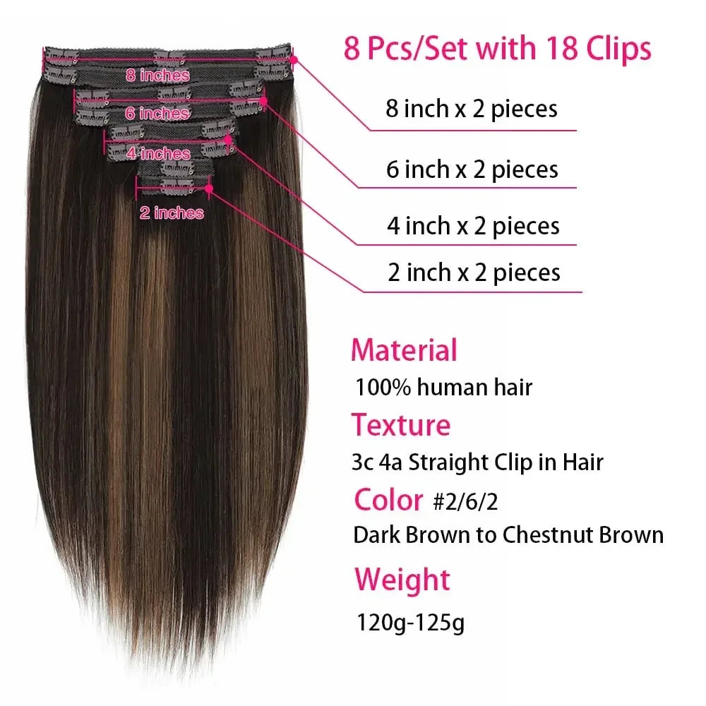 Highlight Straight Human Hair Extensions