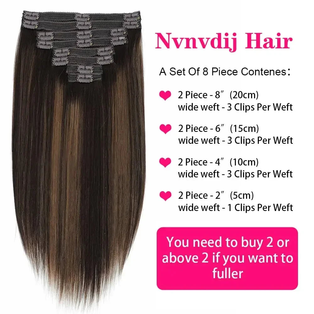 Highlight Straight Human Hair Extensions