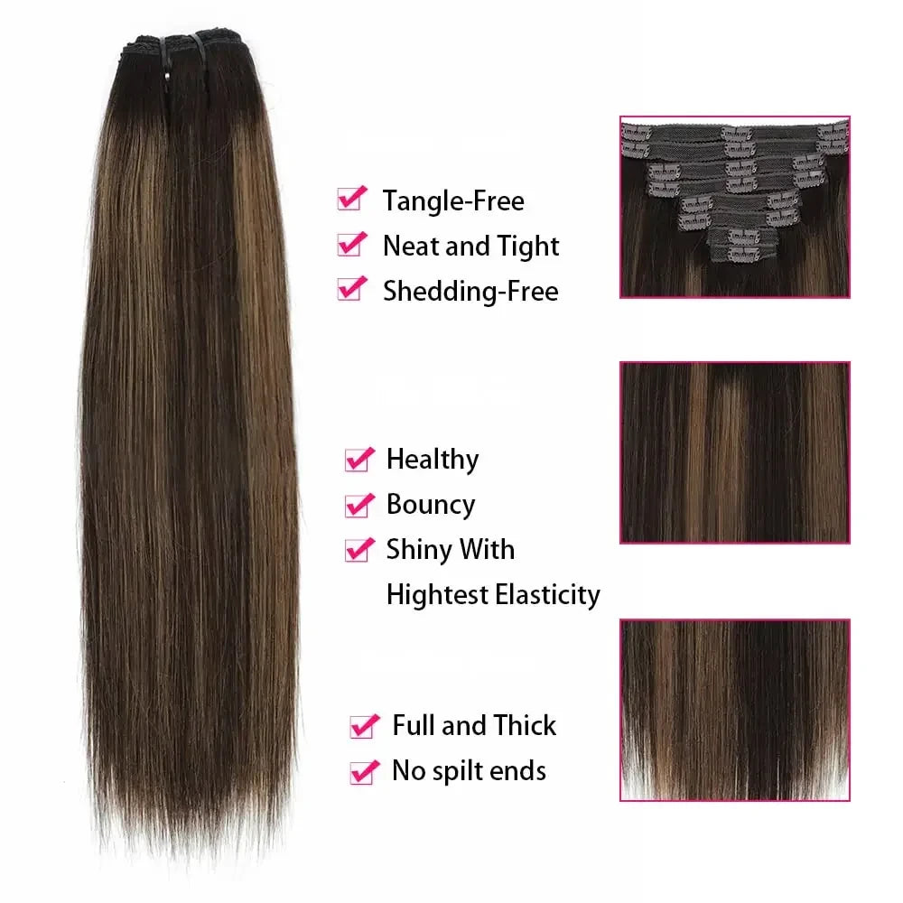 Highlight Straight Human Hair Extensions