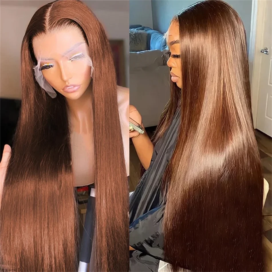Chocolate Brown Human Hair Lace Front Wig