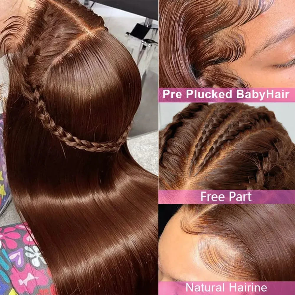 Chocolate Brown Human Hair Lace Front Wig