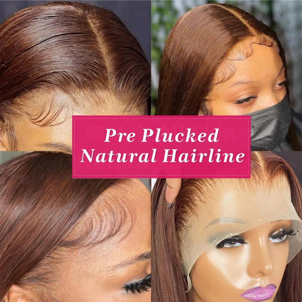 Chocolate Brown Human Hair Lace Front Wig